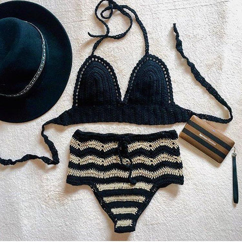 Akila Striped Brazilian Bikini Set