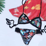 SVANA SPECIAL EMBROIDERED CROCHET BIKINI SET in black