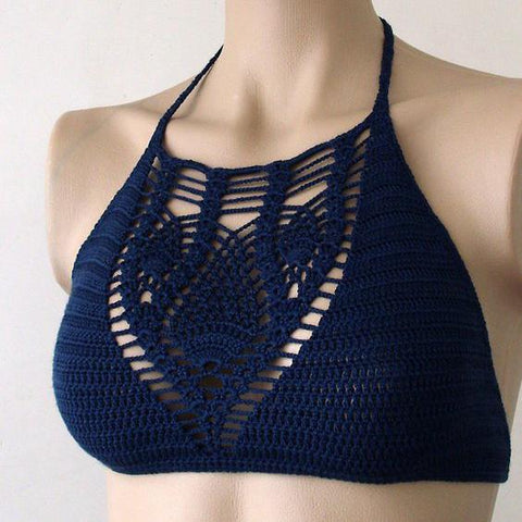 Coachella Halter Top - Navy Blue